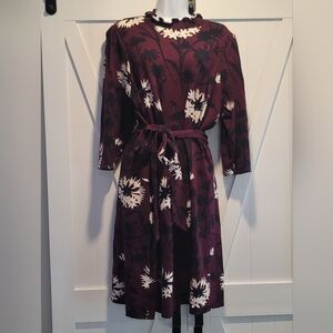 Ann Taylor Factory Floral Print Dress with Detachable Belt | Size XL